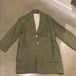 Zara slouchy coatigan jacket green